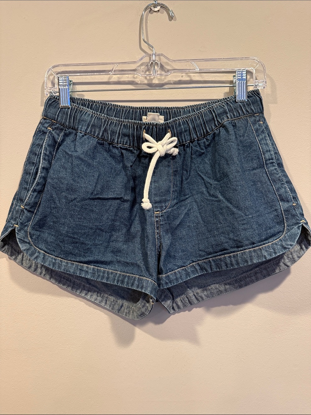 Roxy Dark Blue Drawstring Denim Shorts size small